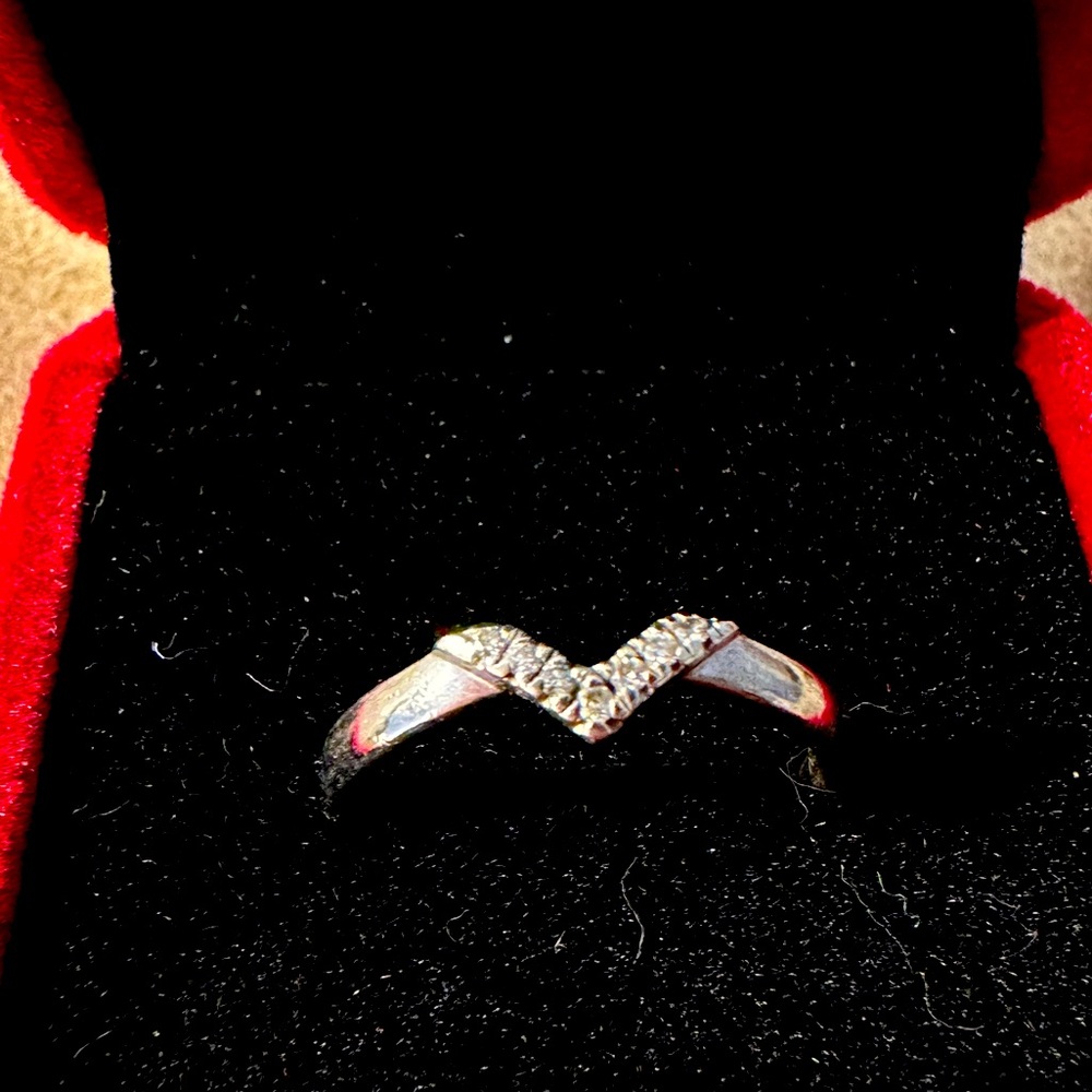 Diamond ring set in sterling silver
